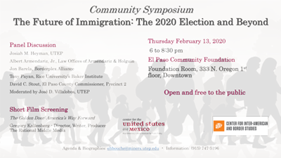 Community Symposium: The Future of Immigration: The 2020 Election and Beyond