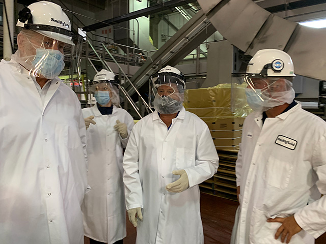 President Domingo Garcia visiting Smithfield Foods Plant in Clinton, North Carolina.